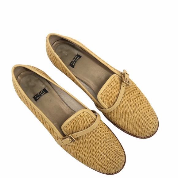 Vintage Stuart Weitzman Golden Straw Loafers 8AA - Picture 4 of 14